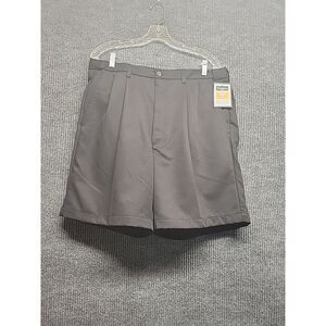 NWT Mens Large Black‎ Shorts Haggar Comfort Stretch Waistband
